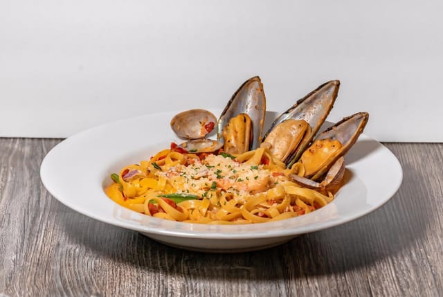 Cajun Seafood Fettucine Pasta.